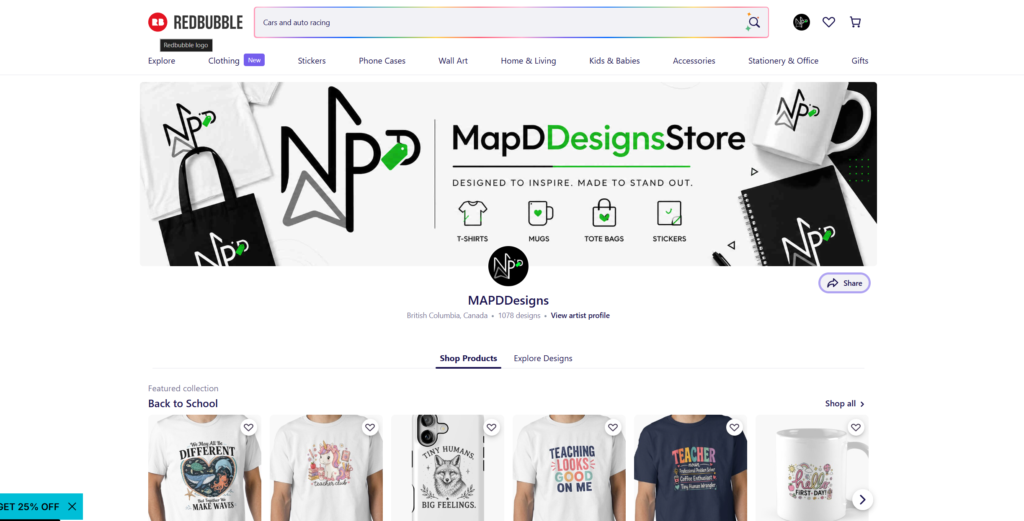 Redbubble Store Outlook